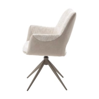 Стул ДАВЕН (DAVEN) 360 град, цвет КРЕМОВЫЙ RIELY-111 / G1038-101, ткань / ЛАТТЕ каркас, ®DISAUR
