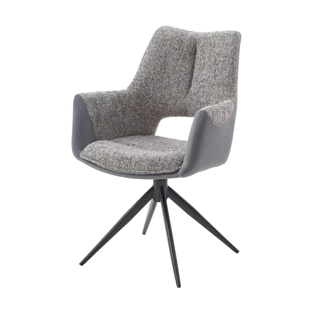 Стул ДАВЕН (DAVEN) 360 град, цвет СЕРЫЙ RIELY-450 / G1038-04 , ткань /ТЕМНО-СЕРЫЙ каркас, ®DISAUR