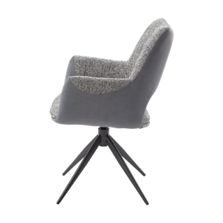 Стул ДАВЕН (DAVEN) 360 град, цвет СЕРЫЙ RIELY-450 / G1038-04 , ткань /ТЕМНО-СЕРЫЙ каркас, ®DISAUR