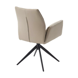 Стул ЙОЗЕФ (YOZEF) 360 град. поворот. HF017-02 Бежевый, экокожа / Черный, ®DISAUR