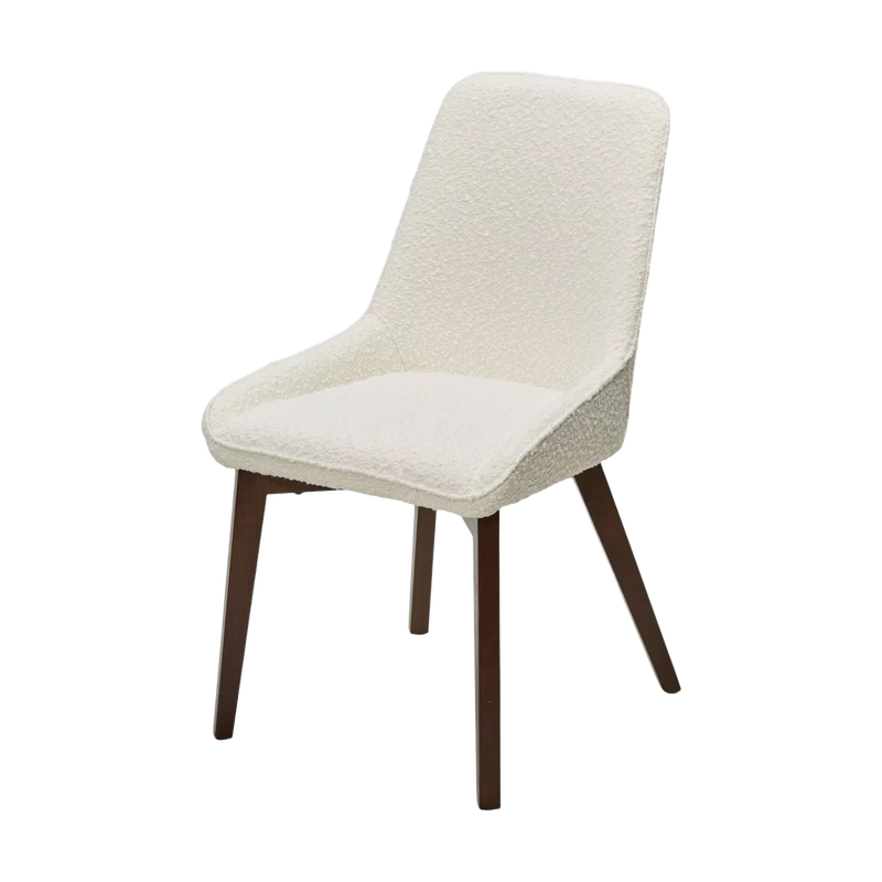Стул КРИСТИАН (CRISTIAN) цвет БЕЛЫЙ White A2635-1A, букле / орех, ®DISAUR