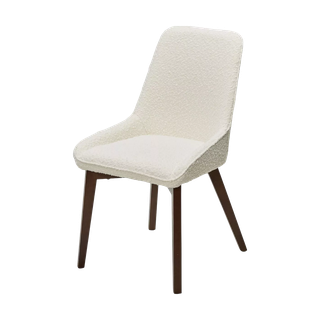 Стул КРИСТИАН (CRISTIAN) цвет БЕЛЫЙ White A2635-1A, букле / орех, ®DISAUR