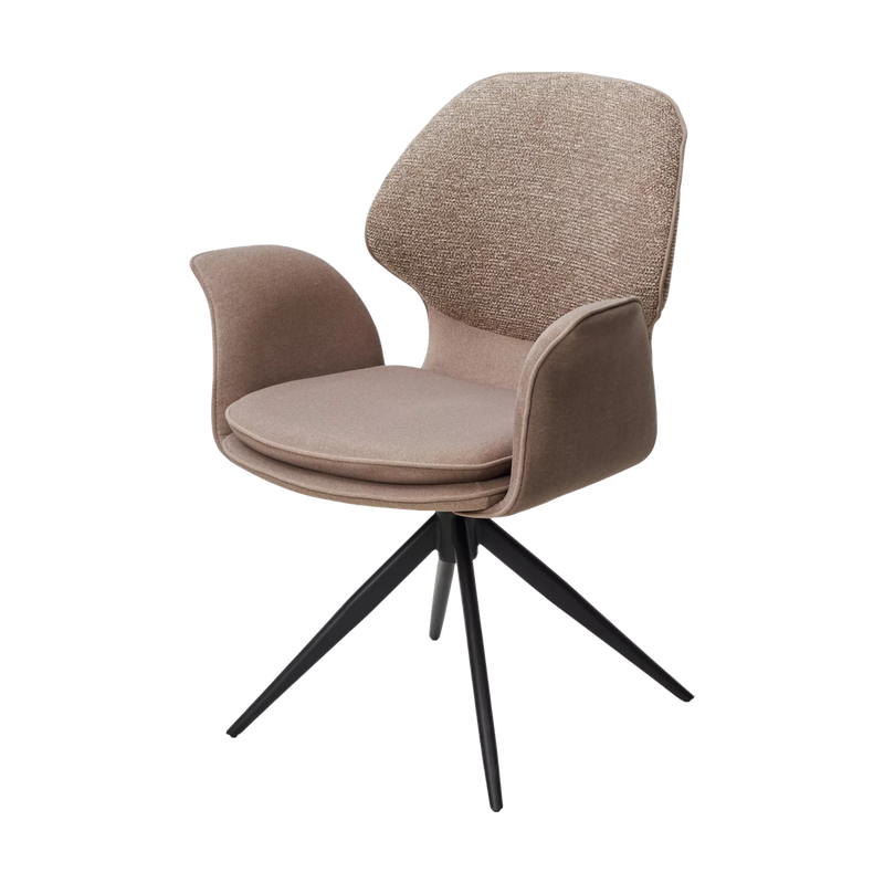 Стул ЛЕННЕ (LENNE) 360 град. поворот., цвет ЛАТТЕ MILAN-430/ MOHAIR-440, ткань/ Черный, ®DISAUR