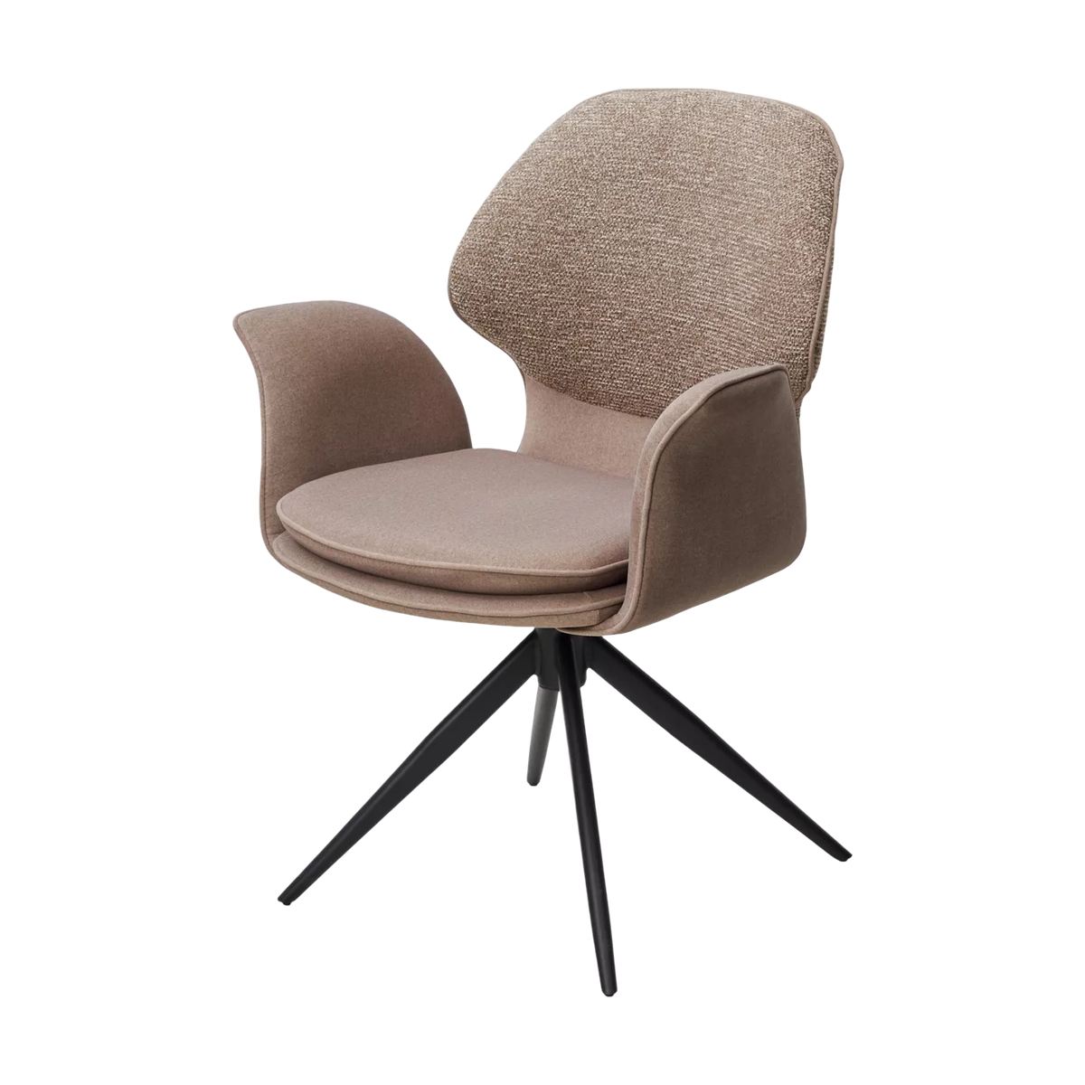 Стул ЛЕННЕ (LENNE) 360 град. поворот., цвет ЛАТТЕ MILAN-430/ MOHAIR-440, ткань/ Черный, ®DISAUR