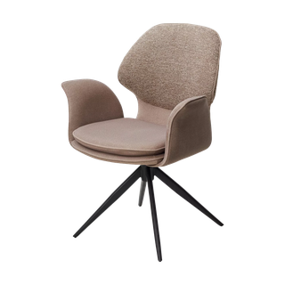 Стул ЛЕННЕ (LENNE) 360 град. поворот., цвет ЛАТТЕ MILAN-430/ MOHAIR-440, ткань/ Черный, ®DISAUR