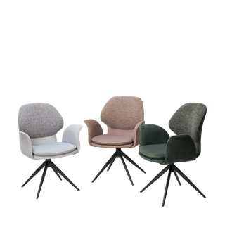 Стул ЛЕННЕ (LENNE) 360 град. поворот., цвет ЛАТТЕ MILAN-430/ MOHAIR-440, ткань/ Черный, ®DISAUR