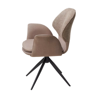 Стул ЛЕННЕ (LENNE) 360 град. поворот., цвет ЛАТТЕ MILAN-430/ MOHAIR-440, ткань/ Черный, ®DISAUR