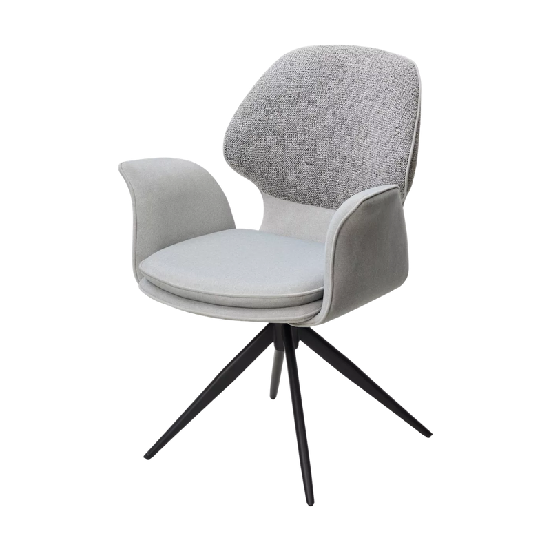 Стул ЛЕННЕ (LENNE) 360 град. поворот., цвет СЕРЫЙ MILAN-450/ MOHAIR-151, ткань/ Черный, ®DISAUR