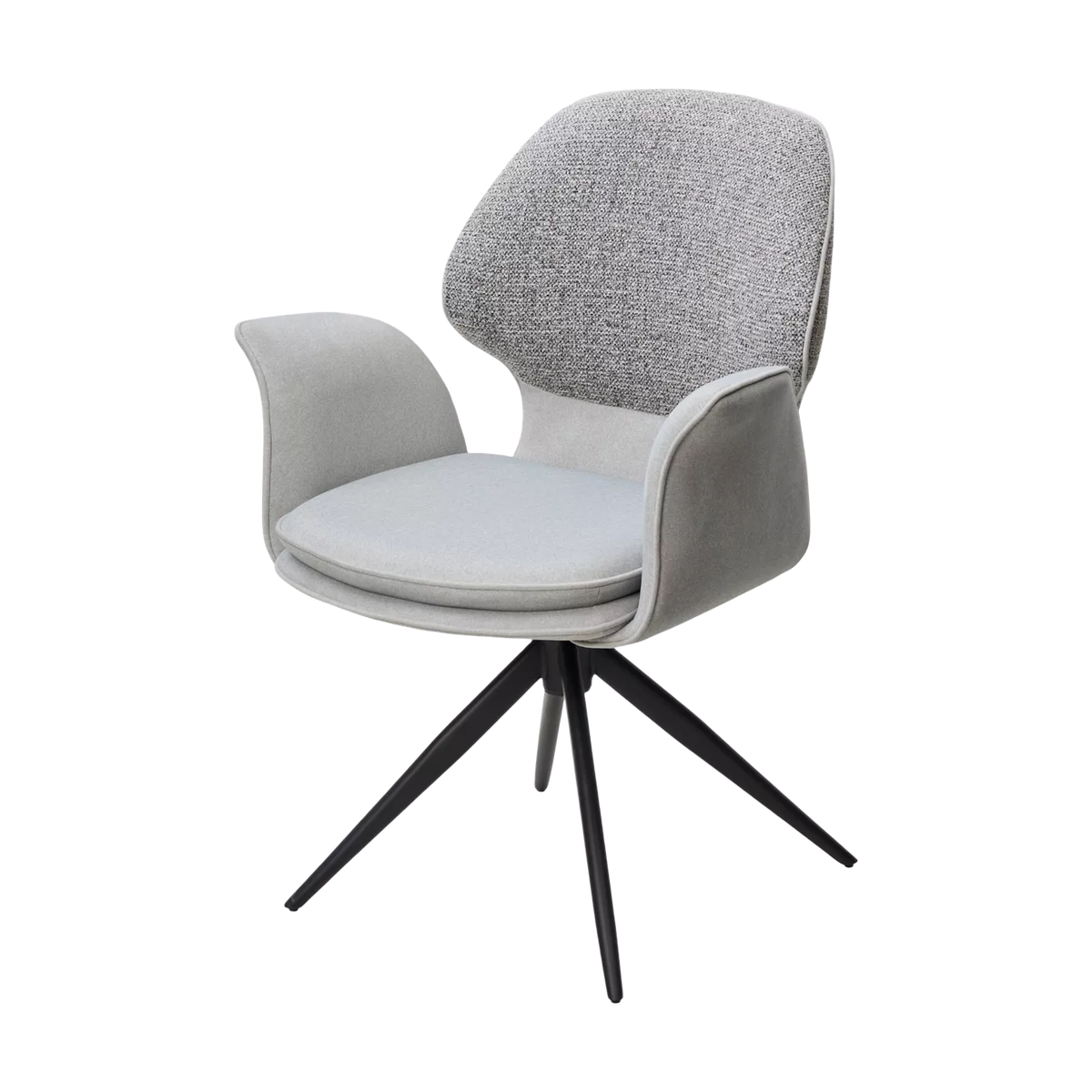 Стул ЛЕННЕ (LENNE) 360 град. поворот., цвет СЕРЫЙ MILAN-450/ MOHAIR-151, ткань/ Черный, ®DISAUR