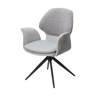 Стул ЛЕННЕ (LENNE) 360 град. поворот., цвет СЕРЫЙ MILAN-450/ MOHAIR-151, ткань/ Черный, ®DISAUR