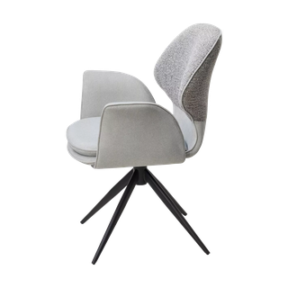 Стул ЛЕННЕ (LENNE) 360 град. поворот., цвет СЕРЫЙ MILAN-450/ MOHAIR-151, ткань/ Черный, ®DISAUR