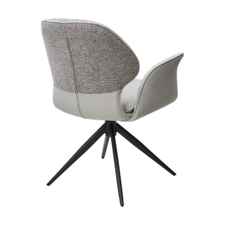 Стул ЛЕННЕ (LENNE) 360 град. поворот., цвет СЕРЫЙ MILAN-450/ MOHAIR-151, ткань/ Черный, ®DISAUR