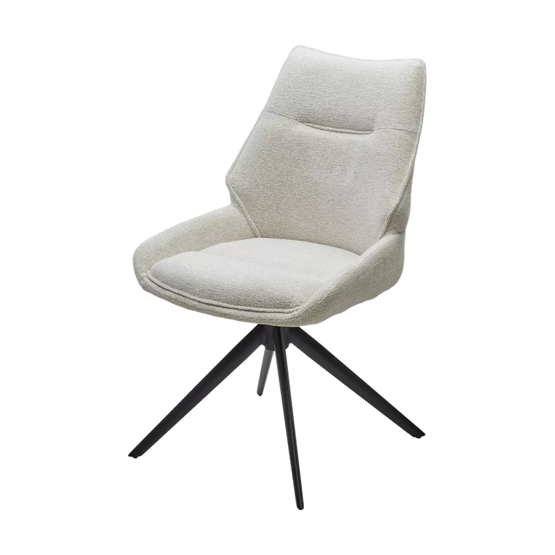 Стул ОЛАФ (OLAF) 360 град. поворот. RAVEN22 Бежево-белый, ткань / Черный, ®DISAUR