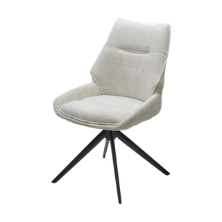 Стул ОЛАФ (OLAF) 360 град. поворот. RAVEN22 Бежево-белый, ткань / Черный, ®DISAUR