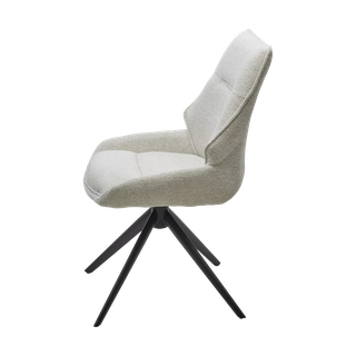 Стул ОЛАФ (OLAF) 360 град. поворот. RAVEN22 Бежево-белый, ткань / Черный, ®DISAUR