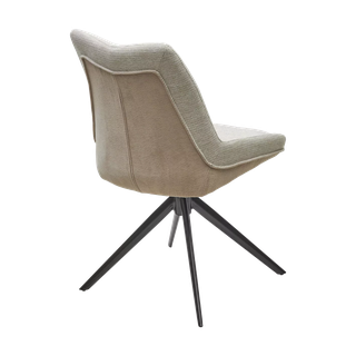 Стул ОСКАР (OSKAR) 360 град, цвет БЕЖЕВЫЙ (KN01-05/BZ1046-11), ткань/ ЧЕРНЫЙ каркас, ®DISAUR