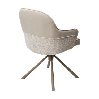 Стул РИКАРД (RIKARD) 360 град. кремовый RIELY-111/PRESENT-120, шенилл-велюр / латте каркас, ®DISAUR