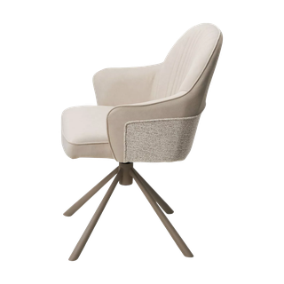 Стул РИКАРД (RIKARD) 360 град. кремовый RIELY-111/PRESENT-120, шенилл-велюр / латте каркас, ®DISAUR