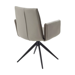Стул СТИГ (STIG) 360 град. поворот. HF017-11 / HF017-12 Бежевый, экокожа / Черный каркас, ®DISAUR